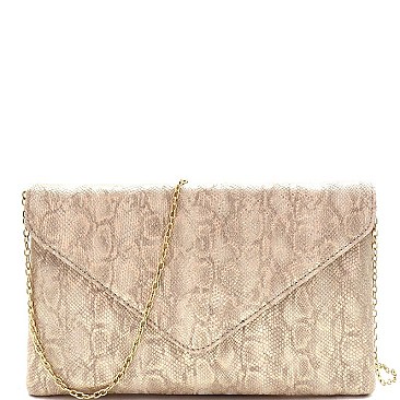 SNAKE PRINT ENVELOPE CLUTCH