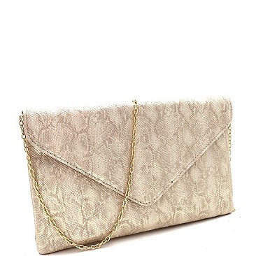 SNAKE PRINT ENVELOPE CLUTCH