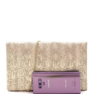 SNAKE PRINT ENVELOPE CLUTCH