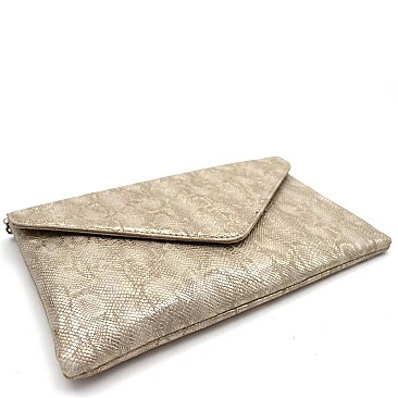 SNAKE PRINT ENVELOPE CLUTCH