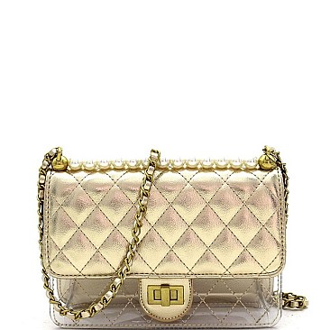 TRANSPARENT QUILTED SHOULDER BAG