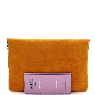 FELT-SUEDE ENVELOPE CLUTCH
