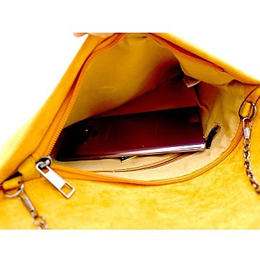 FELT-SUEDE ENVELOPE CLUTCH