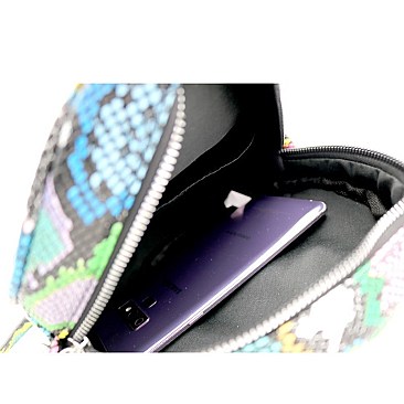 Round Snake Print Shoulder Bag with Coin Purse