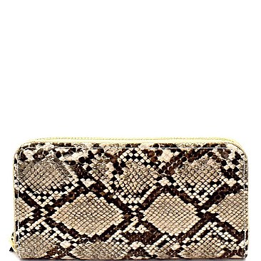 Fashionable Snake Print Single Zip-Around Wallet  MH-PPW2169