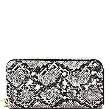 Fashionable Snake Print Single Zip-Around Wallet  MH-PPW2169