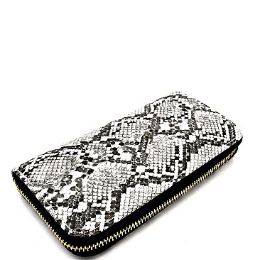 Fashionable Snake Print Single Zip-Around Wallet  MH-PPW2169