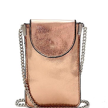 SLIM METALLIC CELLPHONE HOLDER CROSS BODY