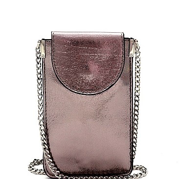 SLIM METALLIC CELLPHONE HOLDER CROSS BODY