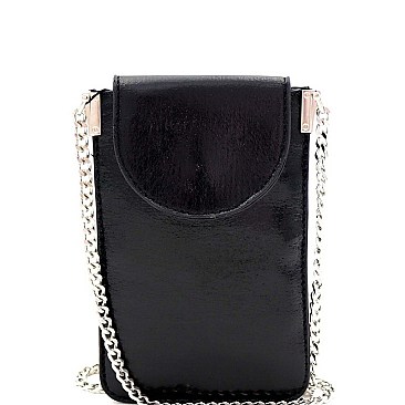 SLIM METALLIC CELLPHONE HOLDER CROSS BODY