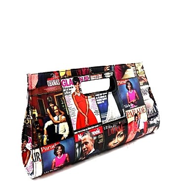 Magazine Print Carry Bag Clutch