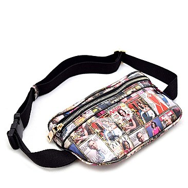 Magazine Print Fanny Pack