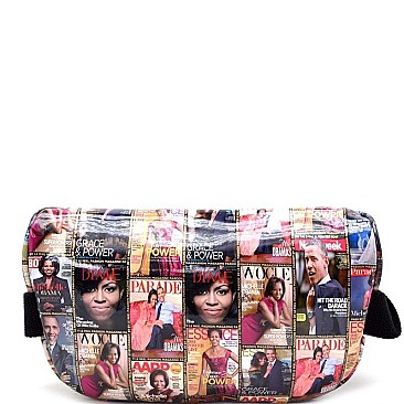 Magazine Print Fanny Pack