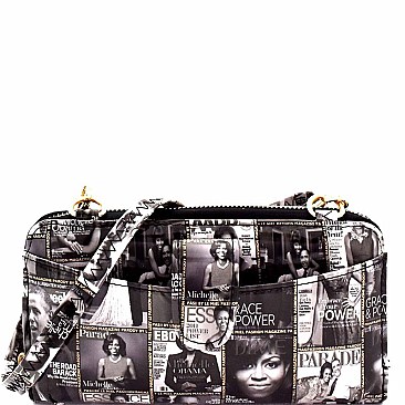 Obama Magazine Print Wallet Cellphone Holder Cross Body  MH-PQS009