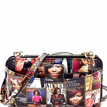 Obama Magazine Print Wallet Cellphone Holder Cross Body  MH-PQS009