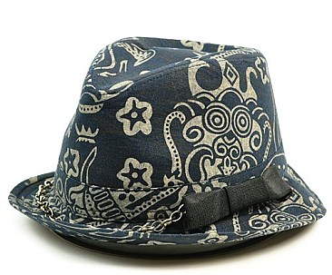 cotton Print Fedora Hat