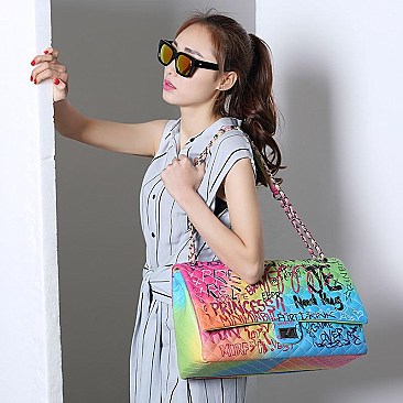 Super Large Capacity Graffiti Style Shoulder Bag