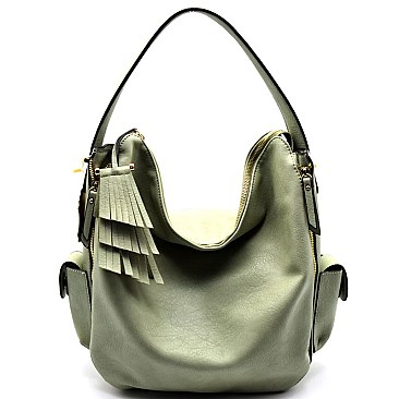 PS1153-LP Zipper Detail Side Pocket Hobo