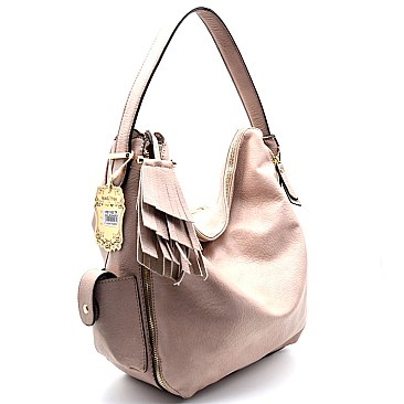 PS1153-LP Zipper Detail Side Pocket Hobo