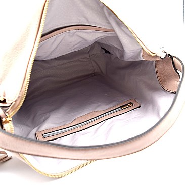 PS1153-LP Zipper Detail Side Pocket Hobo