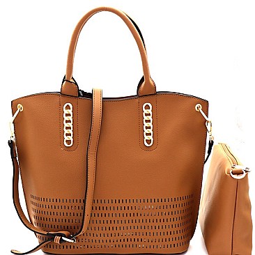 Fashionable Chain Accent Laser-Cut 2 in 1 Tote MH-PS3183