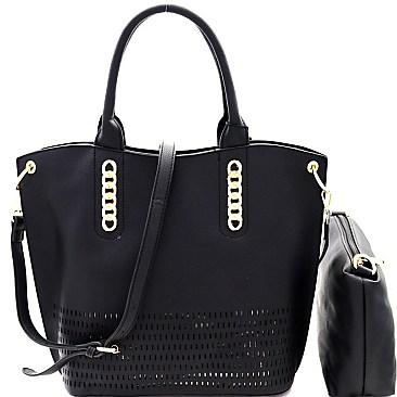 Fashionable Chain Accent Laser-Cut 2 in 1 Tote MH-PS3183