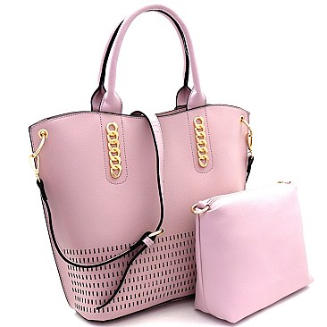 Fashionable Chain Accent Laser-Cut 2 in 1 Tote MH-PS3183