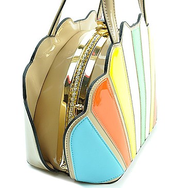 AMAZING QUALITY BOXY FRAME MULTI COLOR SATCHEL