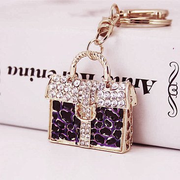 Handbag Shape Rhinetone Keychain