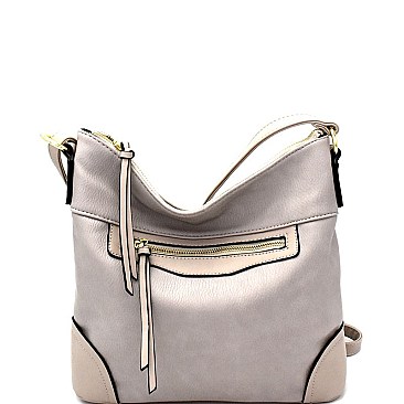 QS2202-LP Pocket Accent Slouchy Messenger Cross Body