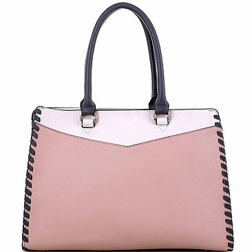 Whipstitched Color Block 2 in 1 Tote
