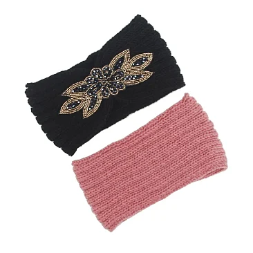 pack of 12 pcs - Stoned Crochet Knit Womens Headband