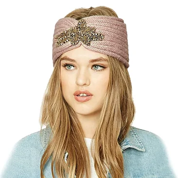 pack of 12 pcs - Stoned Crochet Knit Womens Headband