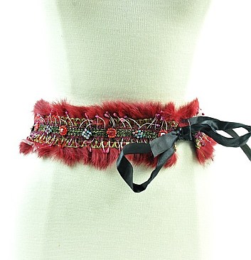 Fabric STONED & FUR Belt