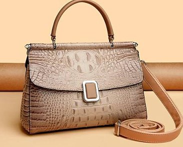 Quality Crocodile Medium Size Buckled Satchel