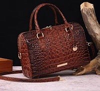 Tie-dyed Crocodile Boston Satchel  Bag