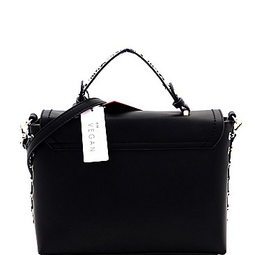 Trendy Leopard Detail Tassel Accent Flap Satchel Shoulder Bag MH-RM8046