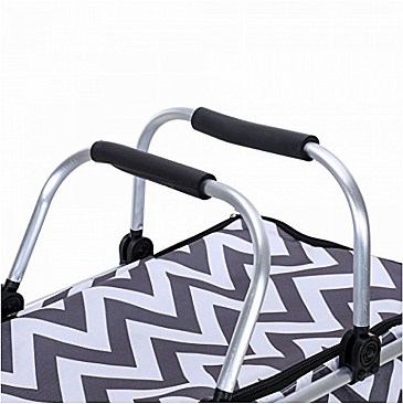 Folding Collapsible Chevron Print Picnic Cooler Basket MH-PICNIC