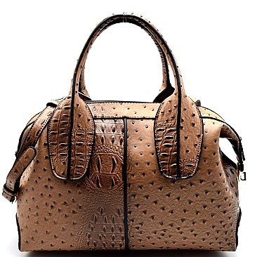 Boutique Quality Ostrich Print Satchel