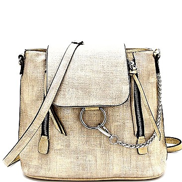 Convertible Ring and Chain Accent Backpack