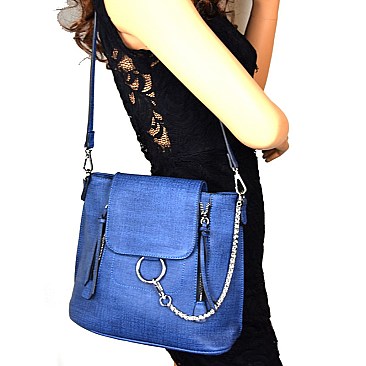 Convertible Ring and Chain Accent Backpack