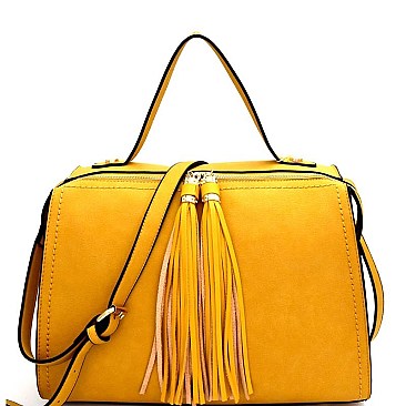 Tassel Accent Boxy Boston Satchel S0531-LP