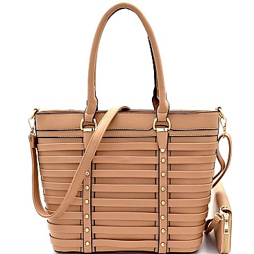 Cut-Out Detail Layered Tote Wallet SET  MH-S8-7138W