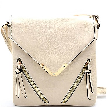 S87041-LP Hardware Accent Crossbody Messenger