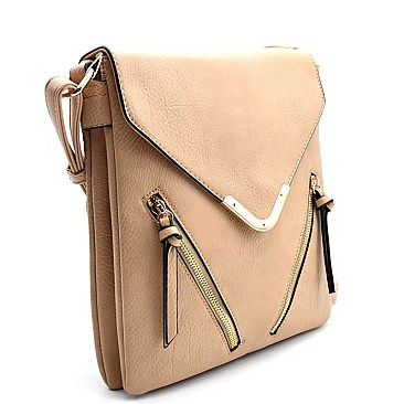 S87041-LP Hardware Accent Crossbody Messenger