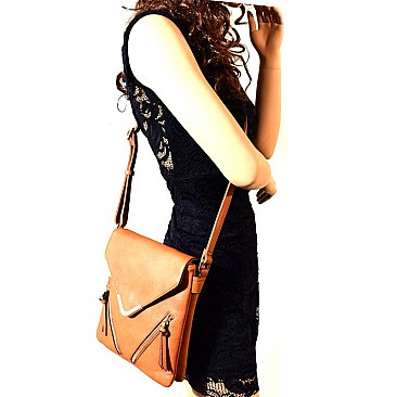 S87041-LP Hardware Accent Crossbody Messenger