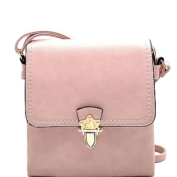 S87251-LP Embellished Push-lock Flap Cross Body