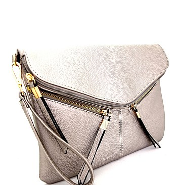 SD6027-LP Front Zipper Decorated Envelope Cross Body