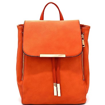 SD6234-LP Hardware Zipper Accent Flap Backpack