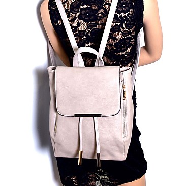 SD6234-LP Hardware Zipper Accent Flap Backpack